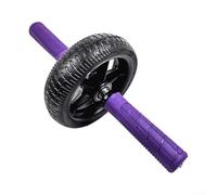 Rodillo de ejercicio para abdominales con longitud de neumático de 165 mm y espacio ergonómico con mango para patrones de movimiento naturales (negro + morado)
