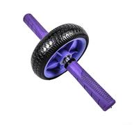 Rodillo de ejercicio para abdominales con longitud de neumático de 165 mm y espacio ergonómico con mango para patrones de movimiento naturales (morado + morado)
