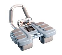 Rodillo de ejercicios de interior Ab-rueda de 4 ruedas con rebote automático | Entrenador de fuerza abdominal para fitness en casa, fortalecimiento abdominal, fortalecimiento abdominal, estabilidad