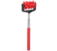Rodillo de espalda de masaje telescópico, masaje por partículas Almacenamiento fácil Rotación de 360 ° Longitud de 8,7 a 23,2 pulgadas Rodillo de masaje ajustable para la espalda Suave para la(rojo)