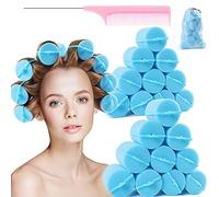 Rodillo de esponja de espuma Jumbo Rodillos de dormir suaves Curvas de peinado ondulado Curling Herramientas de peinado de cabello 24 piezas uso para cabello largo corto mujeres y niños de 5.75 cm x 2.75 pulgadas (azul)