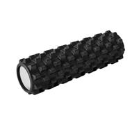 Rodillo de espuma EVA con textura elevada, Black | Forma de rodillo cilíndrico, exterior texturizado, antes o después de entrenamientos en casa, sesiones de