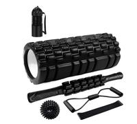 Rodillo de espuma EVA for yoga, relajación, fitness, piernas finas, seis en uno(Black)