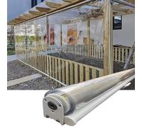 Rodillo de exterior impermeable de PVC transparente para Gar Pera protege contra el viento y la lluvia, cubierta de ventanas, resistente a los rayos UV, para patios