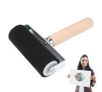 Rodillo De Goma Para Manualidades | Rodillo para Empapelar con Mango de Madera | Aplicador De Tinta, Herramienta De Estampado Para Impresión, Transferencia, Scrapbooking, Papel Artístico, Papel Tapiz