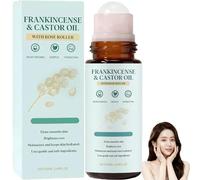 Rodillo de incienso y aceite de ricino con rodillo de cuarzo rosa, aceite de ricino e incienso, alisa líneas finas, tez opaca, adecuado para cara, cuello y abdomen. (1)