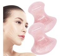 Rodillo de jade de 2 pcs para la cara en forma de champiñón Gua Sha Herramientas faciales suave Spa Rose Rose Quartz Roller Masajera de rodillos para aliviar las tensiones y reducir la hinchazón, Jad