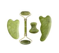 Rodillo de jade, juego de masaje Gua Sha, tabla Guasha, peine, raspador de gouache, herramientas for spa corporal, faciales, antienvejecimiento y lifting.(Type 01)