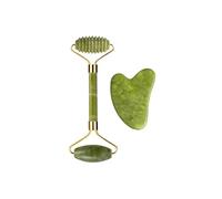 Rodillo de jade, juego de masaje Gua Sha, tabla Guasha, peine, raspador de gouache, herramientas for spa corporal, faciales, antienvejecimiento y lifting.(Type 02)