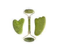 Rodillo de jade, juego de masaje Gua Sha, tabla Guasha, peine, raspador de gouache, herramientas for spa corporal, faciales, antienvejecimiento y lifting.(Type 04)