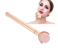 Rodillo de Jade Natural, Diseño Duradero de Doble Cabezal Suave Seguro para la Piel Rodillo de Masaje de Cuarzo Rosa, Oficina de Viaje para el Hogar Al Aire Libre(Cabeza grande más bola)