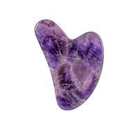 Rodillo De Jade Natural Para Masaje Facial, Tabla De Gua Sha, Piedra De Cristal, Masajeador De Jade, Cuerpo, Raspado De Ojos, Acupuntura, Estiramiento Facial,Púrpura