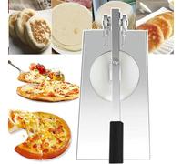 Rodillo de masa de pizza, máquina de prensa de repostería de acero inoxidable de grosor ajustable para pizza y pasta casera, fácil de limpiar
