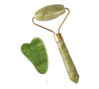 Rodillo de masaje de piedra de jade rodillo facial Ridged Roller Facial Raspador facial Lift Beauty Slimming Tools Relajación de la piel para cara, ojos, cuello, cuerpo (set C)