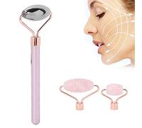 Rodillo De Masaje Facial 3 En 1, Rodillo Facial De Cuarzo Rosa, Rodillo Manual Adelgazante Facial, Rodillo De Belleza Facial, Herramientas Para El Cuidado De La Piel, Utilizado Para Reducir Las Arruga