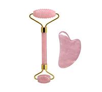 Rodillo de masaje facial de cuarzo rosa Bola de masaje de huevo Yoni Juego de raspador de tablero GuaSha Masajeador de rodillo de jade natural Bola de ejercicio de Kegel Tipo D