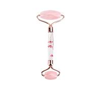 Rodillo de masaje facial portátil de jade natural de jade anti arrugas para adelgazar-Flor rosa sin caja