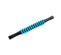 Rodillo de masaje fascial para tejidos profundos, diseño ergonómico antideslizante en PVC de y acero inoxidable, ideal para hombros, espalda, cuello y piernas (AZUL)