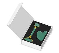 Rodillo de masaje Gua Sha con caja, rodillo facial de cuarzo rosa, raspador de gouache, masajeador facial de arrugas, aventurina