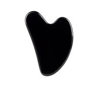 Rodillo De Masaje Gua Sha De Obsidiana Natural, Herramienta De Masaje Guasha, Piedra Gouache, Rodillo De Jade Facial, Masajeador, Raspador Facial,Negro GuaSha-1