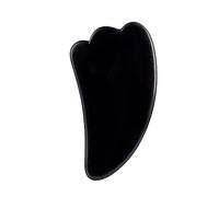 Rodillo De Masaje Gua Sha De Obsidiana Natural, Herramienta De Masaje Guasha, Piedra Gouache, Rodillo De Jade Facial, Masajeador, Raspador Facial,Negro GuaSha-2