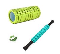 Rodillo De Masaje Muscular, Foam Wave Roller Wheel Masaje Roller Stick Set -9 Espinosa Ponit Pierna Relajación De La Espalda Eje De Espuma Alivio Muscular Bloque De Yoga Equipo De Fitness,Green