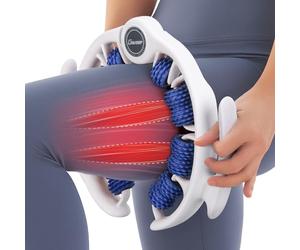 Rodillo de masaje para celulitis circular para piernas, herramienta de | Rodillo desmontable 2 en 1 con 14 rodillos de 360° para celulitis linfática, abrazadera para piernas y lipedema