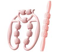 Rodillo de masaje para piernas, 2 unidades, rodillo ajustable para celulitis de 9 ruedas y bastón de yoga de 4 ruedas para relajación de músculos, piernas, brazos y muslos, masajeador para