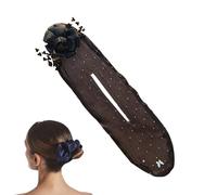 Rodillo de moño de pelo de flores, herramienta de rollo flexible, diseño antideslizante, fácil de usar, para lana larga, pan rizador, rosa, 1 paquete, 35,5 x 10,5 cm, estilo rápido y versátil