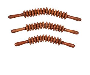 Rodillo de palo de masaje de madera for drenaje linfático de celulitis herramientas de masaje de autoterapia Manual de madera for tejido profundo muscular 1 Uds (Color : Red-12 Rounds)