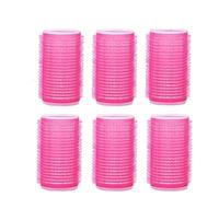 Rodillo de pelo, 6 rulos autoadhesivos for el cabello, con agarre, for flequillo, pinzas for el cabello, peines, herramientas for rizar el cabello.(Rose red)