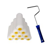 Rodillo de pintura 11 unids/set Kit cepillo rodillo espuma 4 pulgadas Rodillos esponja for decoración paredes Herramientas Cepillos decorativos for interiores for cepillos(Set A(water Foam))