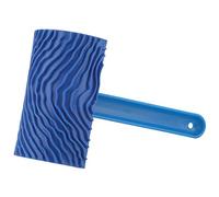Rodillo de pintura de efecto de grano de madera de goma azul con mango DIY herramienta de decoración de pared decoración de pared