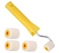 Rodillo de pintura en miniatura de lana de alta densidad, juego de 5 piezas, cepillo de rodillo para pintura de esquina precisa, herramienta de detalles de molduras de trabajo en casa, herramienta de