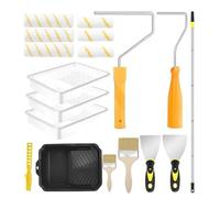 Rodillo de pintura - Kit de rodillo de pintura ajustable con mango telescópico para proyectos domésticos - Suministros para renovación de la casa, pared puerta de muebles de parquet Proyectos