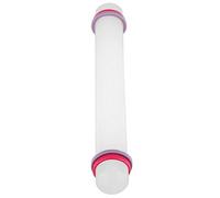 Rodillo de plástico antiadherente de 9 pulg. Diseño de extremos redondeados con anillo Fondant Cake Cookie Rollo de masa Herramienta práctica para hornear