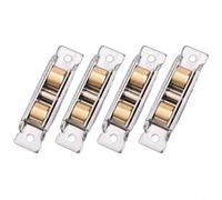 Rodillo de puerta corredera de acero inoxidable con cojinete de cobre, 4 | Acero inoxidable y cobre, resistente al óxido, duradero, para puertas de cristal y madera, fácil sustitución