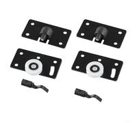 Rodillo de puerta corredera para armario, paquete de 2 ruedas cóncavas de nailon con soporte de hierro, resistente al desgaste y funcionamiento silencioso, altura ajustable