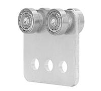 Rodillo de puerta corrediza de 4 ruedas, conjunto de carro plateado de acero al carbono, accesorio de rodamiento alto con deslizamiento suave y estructura resistente para puertas