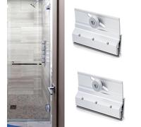 Rodillo de soporte superior para puerta de ducha sin marco con rueda de rodamiento de bolas de 3/4 pulgadas, soporte de aluminio extruido y acabado cromado (2 unidades)
