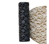 Rodillo de textura de arcilla, herramienta de cerámica de calavera, kit de modelado elegante, práctico accesorio portátil, suministro de escultura funcional, para niños, adultos, principiantes