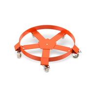 Rodillo de transporte para barril de metal de 210 litros, capacidad de carga 570 kg, diámetro del barril 60 cm, carro con 5 ruedas universales, tabla de metal