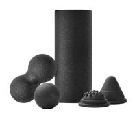 Rodillo de yoga - Kit de rodillo de espuma de gimnasio de alta densidad, masajeador de rueda antideslizante, accesorios de gimnasio para adultos, pilates, yoga, viajes, hotel, estudio, hogar, atletas