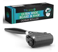 Rodillo Dérmico Ultra Ancho para Barba y cabello (1 paquete) de Tilcare - Estéril, 1200 Agujas de Titanio de Grado A, Rodillo Dérmico de Titanio de 0,25 mm
