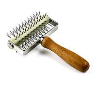 Rodillo Docker con Púas, Masa Docker, Acero Inoxidable Mango Madera Pizza Aguja Rodillo, Pizza Hole Puncher Masa Formación de Ampollas Killer para Tarta Pastel Pan Repostería Herramienta