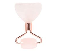Rodillo Facial de Cuarzo Rosa Natural para Ojos y Rostro | Relajación y Efecto Refrescante, Cepillo para Mascarilla Cola de Pez, Tono Rosa