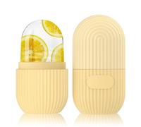 Rodillo Facial De Hielo,GeeRic Ice Roller Rodillo de Cara de Hielo de Silicona para Aliviar Ojos Hinchados, Ayuda a Reducir Los Poros, Aliviar el Dolor, masaje, Refrescarse en Verano, Amarillo