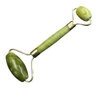 Rodillo Facial de Jade Natural Doble Cabezal para Masaje y Mandíbula