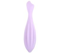 Rodillo facial de silicona portátil flexible y lavable para el cuidado de la piel de mujeres masaje facial y de ojos suave puntiagudo hidratante Gua Sha (morado).