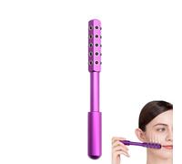 Rodillo Facial Germanio 30 Piedras, Beauty Roller con Piedra Fría y Mango de Aleación, Masaje Facial Efectos Reafirmante, Drenaje Linfático, Elevate Lifting, Antienvejecimiento, (Morado 30)